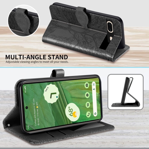 Google Pixel 7 Wallet Case with Card Holder/Slot,PU Leather Flip Folio Shell Magnetic Closure Wrist Strap Kickstand Shockproof Cover Fit Google Pixel