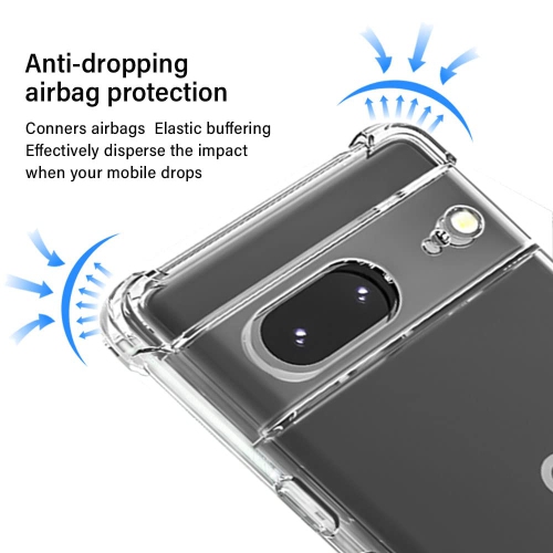 Pixel 7 Case, Google Pixel 7 Case with Screen Protector, Shockproof Crystal Clear Slim Soft Silicone TPU Protective Phone Cover for Google Pixel
