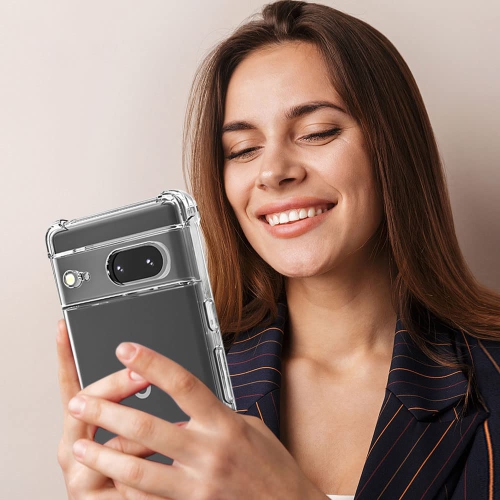 Pixel 7 Case, Google Pixel 7 Case with Screen Protector, Shockproof Crystal Clear Slim Soft Silicone TPU Protective Phone Cover for Google Pixel