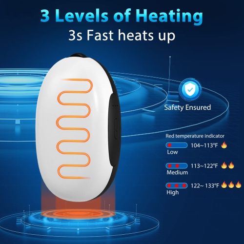 Chauffe-mains, chauffe-mains électrique rechargeable et réutilisable USB, chauffe-mains portatif, chauffe-eau de poche, deux côtés chauffage rapide