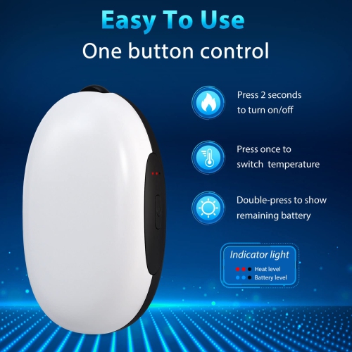 Chauffe-mains, chauffe-mains électrique rechargeable et réutilisable USB, chauffe-mains portatif, chauffe-eau de poche, deux côtés chauffage rapide