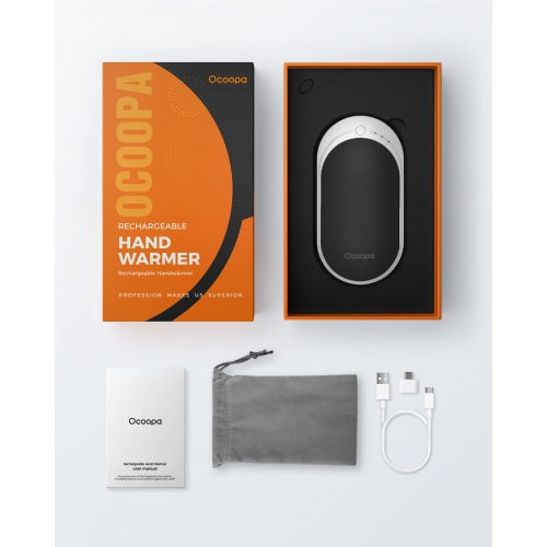 Hand Warmers Rechargeable, 1 Pack 5200mAh Electric Portable Pocket Warmer/Power Bank, Heat Therapy Great for Outdoor Sports, Hunting, Golf, Camping,