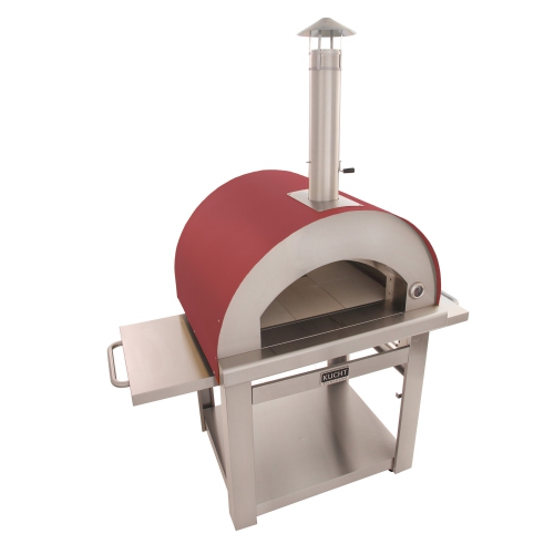 KUCHT Professional Outdoor Wood Fired Gas Pizza Oven in Red