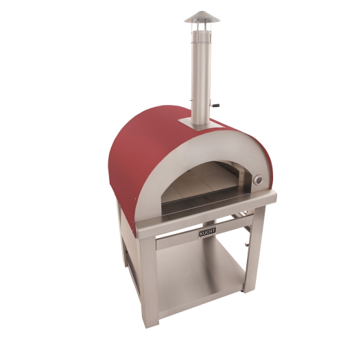 KUCHT Professional Outdoor Wood Fired Gas Pizza Oven in Red