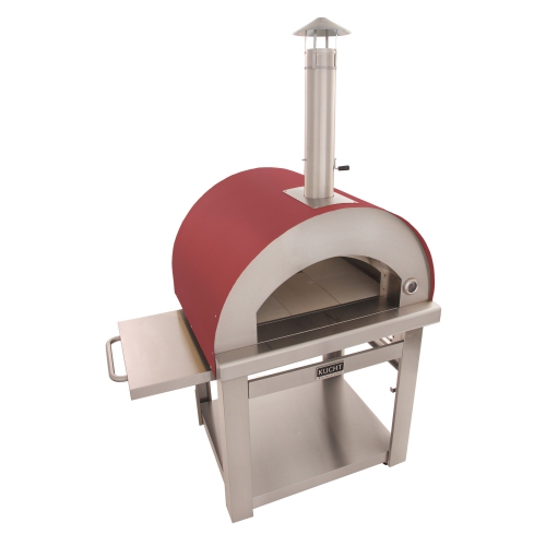 KUCHT Professional Outdoor Wood Fired Gas Pizza Oven in Red