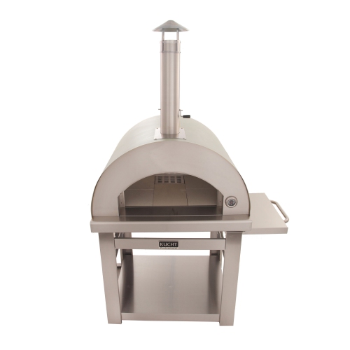 KUCHT Professional Outdoor Wood Fired Gas Pizza Oven in Stainless Steel