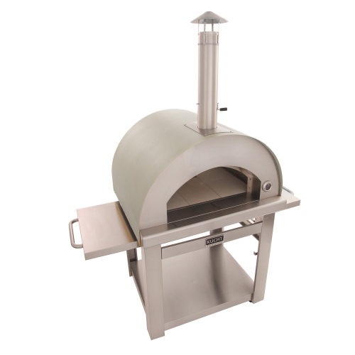 KUCHT Professional Outdoor Wood Fired Gas Pizza Oven in Stainless Steel