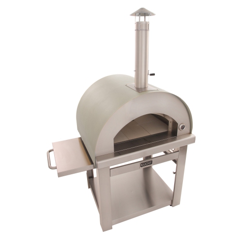 KUCHT Professional Outdoor Wood Fired Gas Pizza Oven in Stainless Steel
