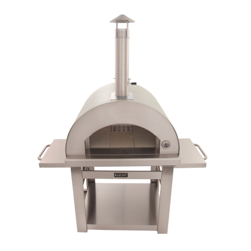 KUCHT Professional Outdoor Wood Fired Gas Pizza Oven in Stainless Steel
