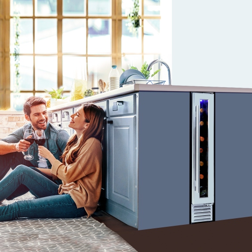 Koolatron – réfrigérateur à vin sous le comptoir de 7 bouteilles Slim de 6 po, commandes tactiles numériques, ventilation avant, refroidisseur à vin