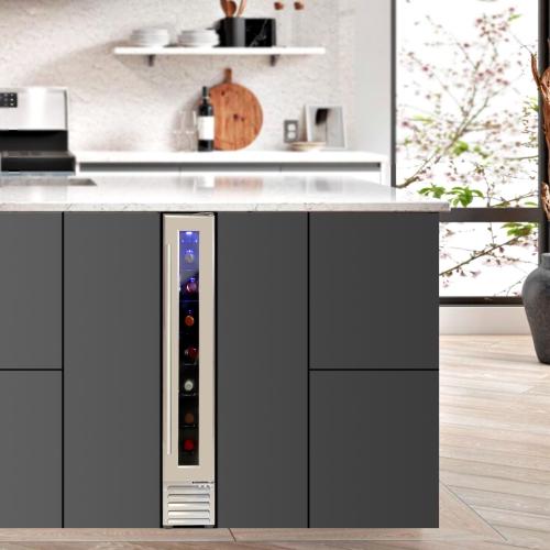 Koolatron – réfrigérateur à vin sous le comptoir de 7 bouteilles Slim de 6 po, commandes tactiles numériques, ventilation avant, refroidisseur à vin