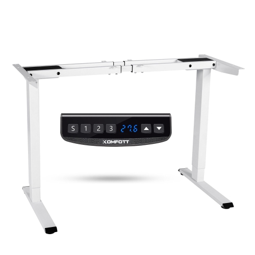 GYMAX  Electric Sit Stand Desk Frame Dual Motor Standing Desk Base W/ Cable Tray