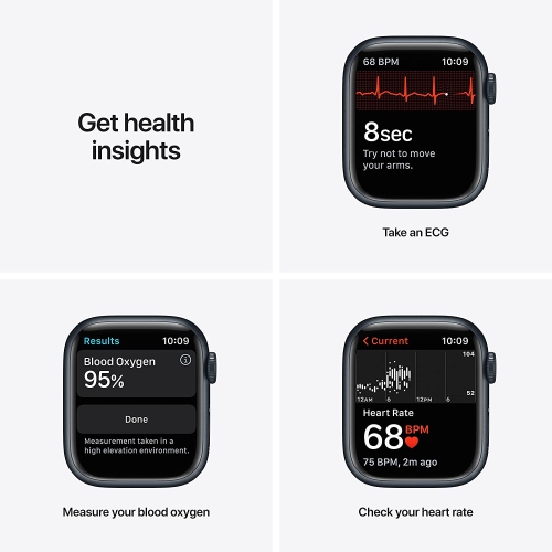 Apple Watch Series 7 (GPS + Cellular 4G LTE, 45mm) - Midnight Aluminum Case with Midnight Sport Band by APPLE - Refurbished condition - Image 3