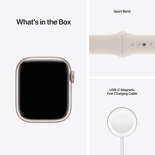 Apple Watch Series 7 (GPS + Cellular 4G LTE, 41mm) Starlight Aluminum Case with Starlight Sport Band by APPLE - Refurbished condition - Image 5
