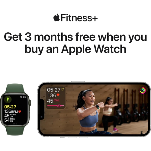 Apple Watch Series 7 (GPS + Cellular 4G LTE, 41mm) Green Aluminum Case with Clover Sport Band by APPLE - Refurbished condition - Image 6
