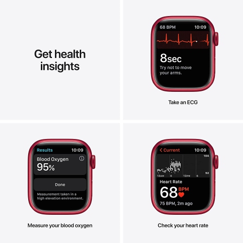 Apple Watch Series 7 (GPS, 45mm) (Product) RED Aluminum Case with (Product) RED Sport Band by APPLE - Refurbished condition - Image 3
