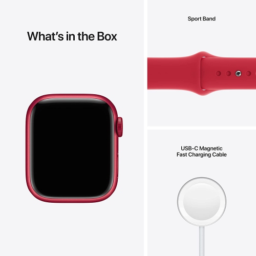 Apple Watch Series 7 (GPS, 45mm) (Product) RED Aluminum Case with (Product) RED Sport Band by APPLE - Refurbished condition - Image 5