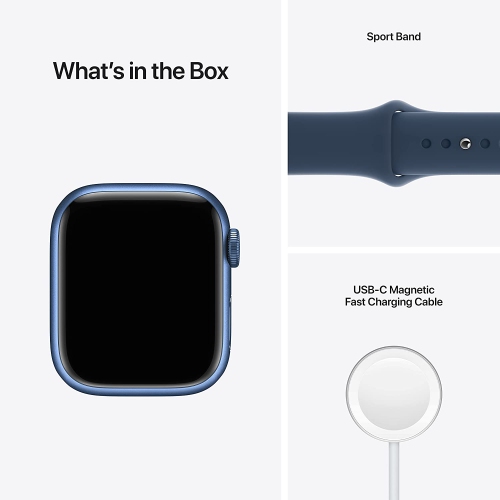 Apple Watch Series 7 (GPS, 41mm) Blue Aluminum Case with Abyss Blue Sport Band by APPLE - Refurbished condition - Image 5