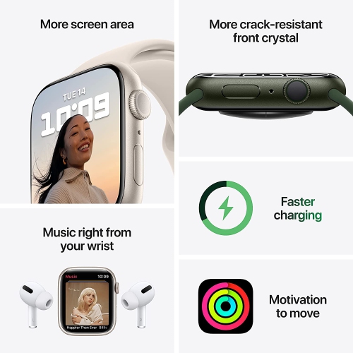 Apple Watch Series 7 (GPS, 45mm) - Midnight Aluminum Case with Midnight Sport Band by APPLE - Refurbished condition - Image 4