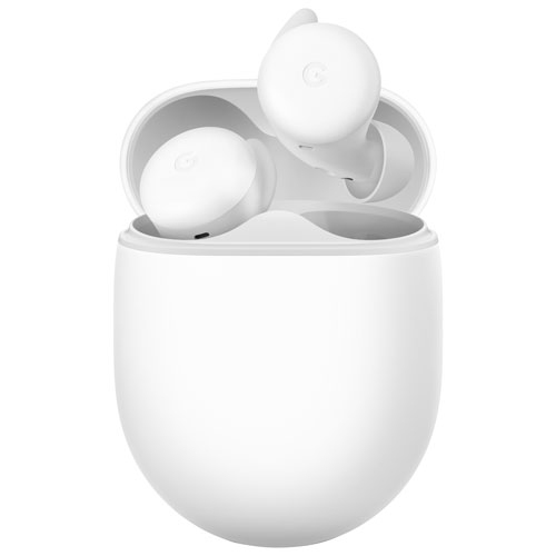 Boîte ouverte - Écouteurs boutons 100 % sans fil à isolation sonore Pixel Buds A-Series de Google - clairement blanc