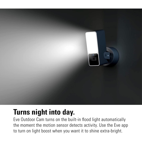 Caméra à projecteur d’illumination Eve Outdoor Cam 1080p avec vision nocturne