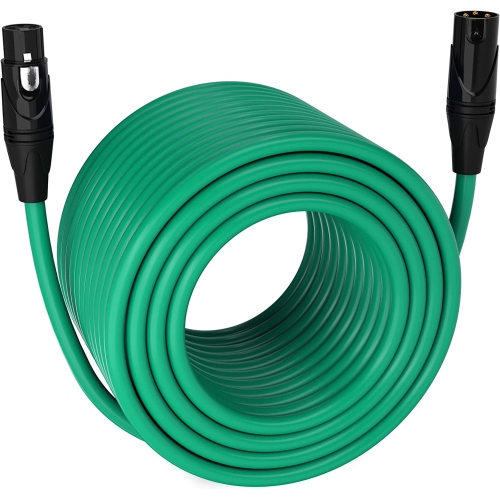 LyxPro 300 feet Microphone XLR Cable, Male to Female, 3 Pin Mic Cable, Green