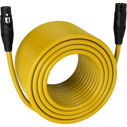 LyxPro 300 feet Microphone XLR Cable, Male to Female, 3 Pin Mic Cable, Yellow