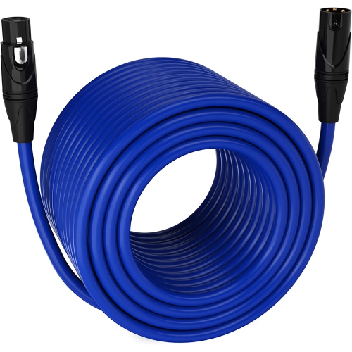 LyxPro 300 feet Microphone XLR Cable, Male to Female, 3 Pin Mic Cable, Blue