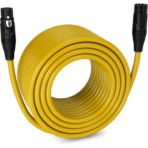 LyxPro 250 feet Microphone XLR Cable, Male to Female, 3 Pin Mic Cable, Yellow