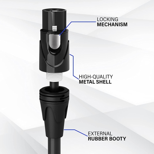 LyxPro 3 Feet Right Angle XLR Cable, Male to Female, 3 Pin Mic Cable, White