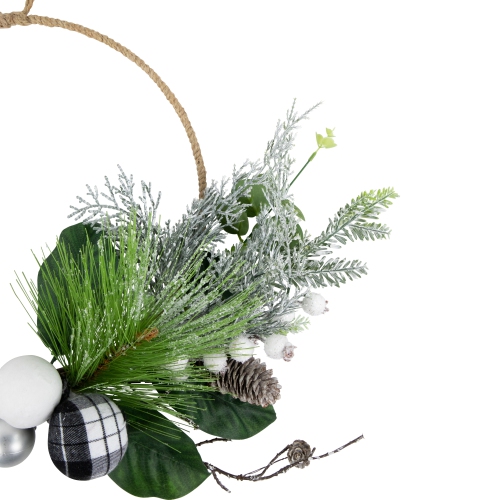 Real Touch Winter Greenery with Pinecones Artificial Christmas Wreath - 18" - Unlit