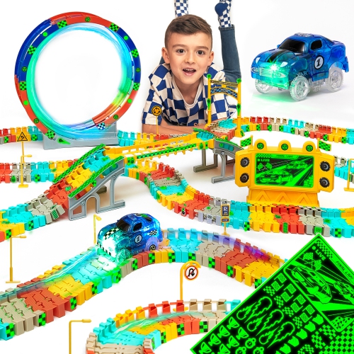 JitteryGit STEM Race Car Track Jouet pour enfants | Cadeau incroyable pour garçons filles tout-petits âgés de 3 4 5 6 7