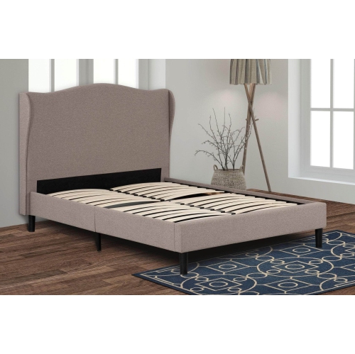 Primo International Demi Upholstered Wingback Platform Bed - Queen