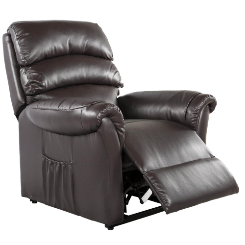 Primo International Fitzgerald Bonded Leather Power Lift Reclining Chair - Black