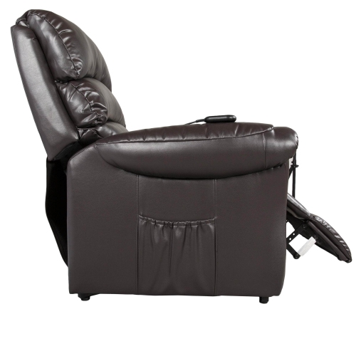 Primo International Fitzgerald Bonded Leather Power Lift Reclining Chair - Black