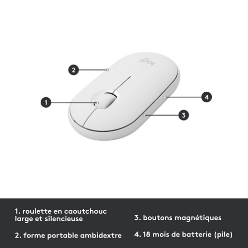 Ensemble clavier et souris optique sans fil MK470 Slim de Logitech - Anglais - Blanc cassé