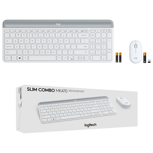 Ensemble clavier et souris optique sans fil MK470 Slim de Logitech - Anglais - Blanc cassé