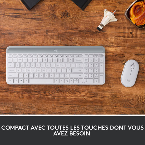 Ensemble clavier et souris optique sans fil MK470 Slim de Logitech - Anglais - Blanc cassé