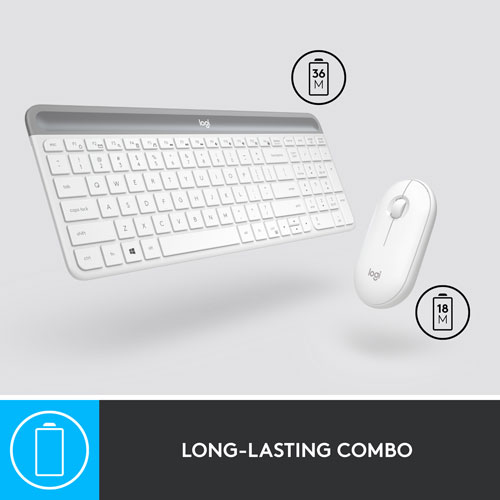 Ensemble clavier et souris optique sans fil MK470 Slim de Logitech - Anglais - Blanc cassé