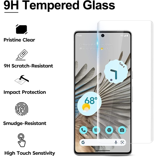 KeeGuard Google Pixel 7 Pro 5G 2022 Tempered Glass Screen Protector [Support Fingerprint Unlocking] 3D Curved Tempered Glass