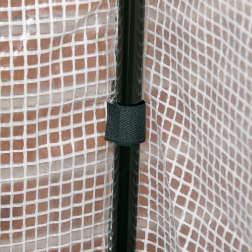 Outsunny Raised Garden Bed with PE Greenhouse Cover Outdoor Elevated Wood Planter Box for Herbs and Vegetables, Use for Patio, Backyard, Balcony, 48