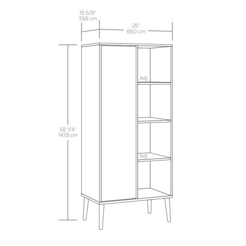 Sauder Ambleside Engineered Wood/Metal Storage Cabinet in Serene Walnut