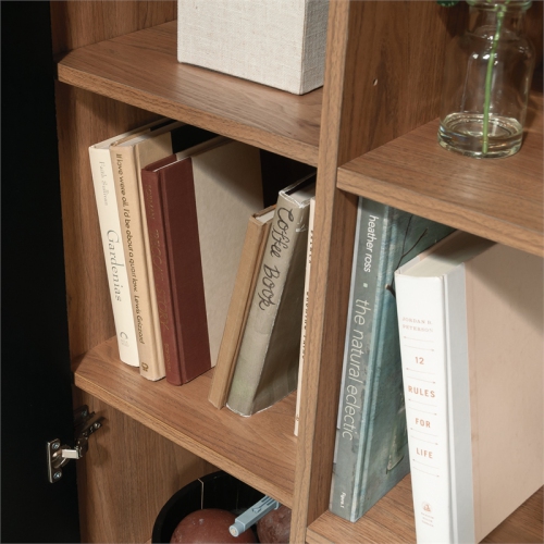 Sauder Ambleside Engineered Wood/Metal Storage Cabinet in Serene Walnut