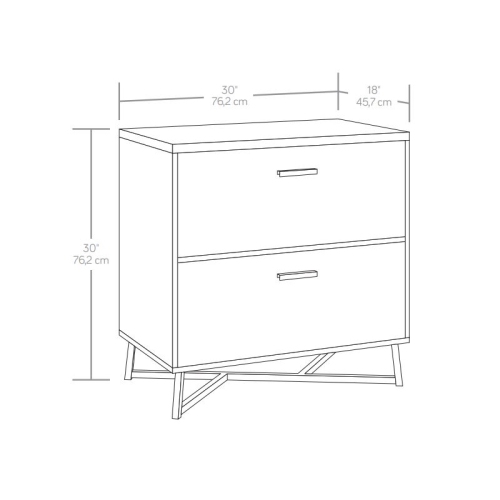 Sauder Canton Lane Engineered Wood/Metal Lateral File in Brew Oak