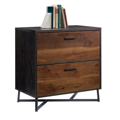 Sauder Canton Lane Engineered Wood/Metal Lateral File in Brew Oak