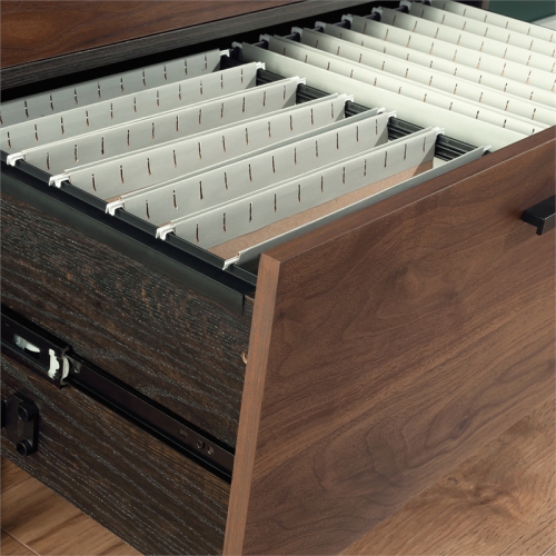 Sauder Canton Lane Engineered Wood/Metal Lateral File in Brew Oak