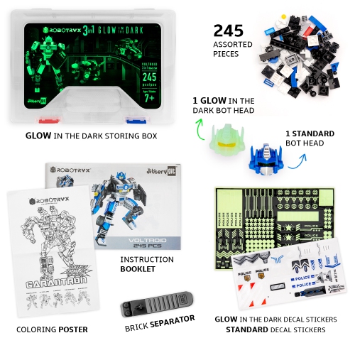 JitteryGit Robot Police STEM Building Toy for Boys | Gift for Kids Ages 6 7 8 9 10 11 Year olds