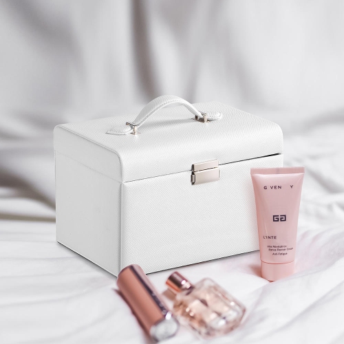 Boîtes à bijoux multicouches, organisateur de bijoux en similicuir étui cadeau vintage pour bagues boucles d'oreilles colliers stockage