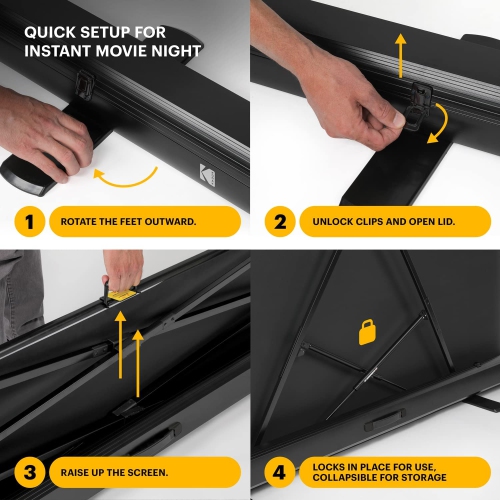 Kodak 60" Portable Projector Screen with Stand and Carry Case