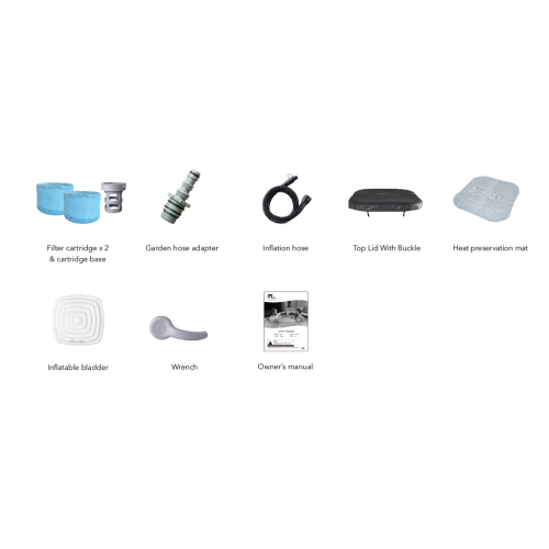 Vito, Square, Hot Tub & Spa, Auto Inflation, Uvc & Ozone Sanitization, 132 Air Bubble Surround System For 4+2 Persons